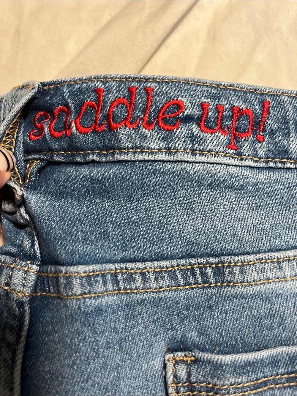 NWOT Lucky & Blessed Western Embroidered Jean Shorts, Size 20